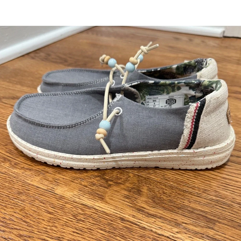 Hey Dude Wendy Fringe Indigo Womens Size 6 Casual‎ Comfort Shoes